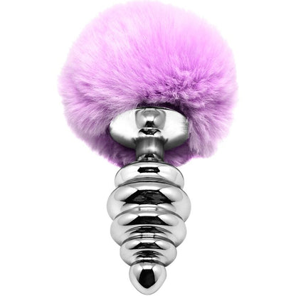 ALIVE - ANAL PLEASURE PLUG SPIRAL METAL POMPON VIOLET SIZE L