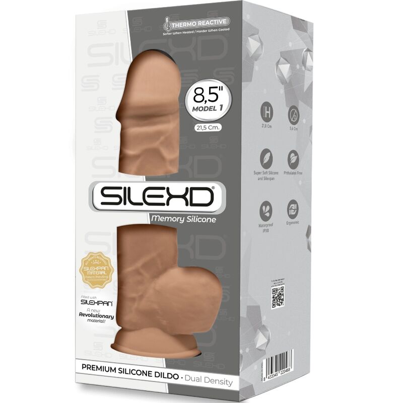 SILEXD - MODEL 1 REALISTIC PENIS PREMIUM SILICONE SILEXPAN CANDY 21.5 CM