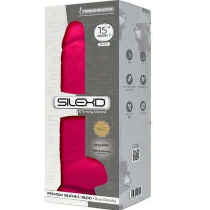 SILEXD - MODEL 1 REALISTIC PENIS PREMIUM SILICONE SILEXPAN FUCHSIA 38 CM