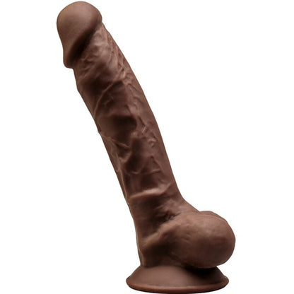 SILEXD - MODEL 1 REALISTIC PENIS PREMIUM SILICONE SILEXPAN BROWN 17.5 CM