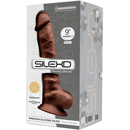 SILEXD - MODEL 1 REALISTIC PENIS PREMIUM SILICONE SILEXPAN BROWN 23 CM