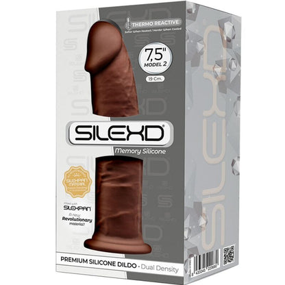 SILEXD - MODEL 2 REALISTIC PENIS PREMIUM SILICONE SILEXPAN BROWN 19 CM