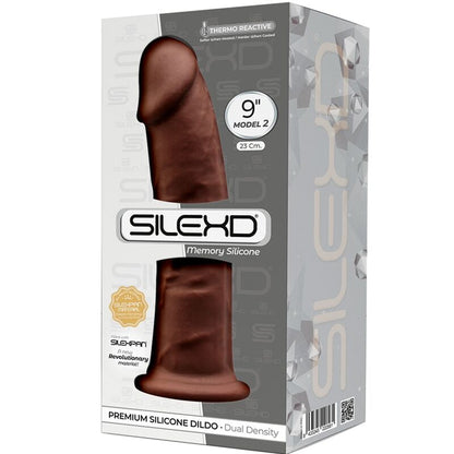 SILEXD - MODEL 2 REALISTIC PENIS PREMIUM SILICONE SILEXPAN BROWN 23 CM