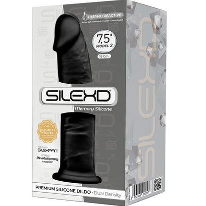 SILEXD - MODEL 2 REALISTIC PENIS PREMIUM SILICONE SILEXPAN BLACK 19 CM