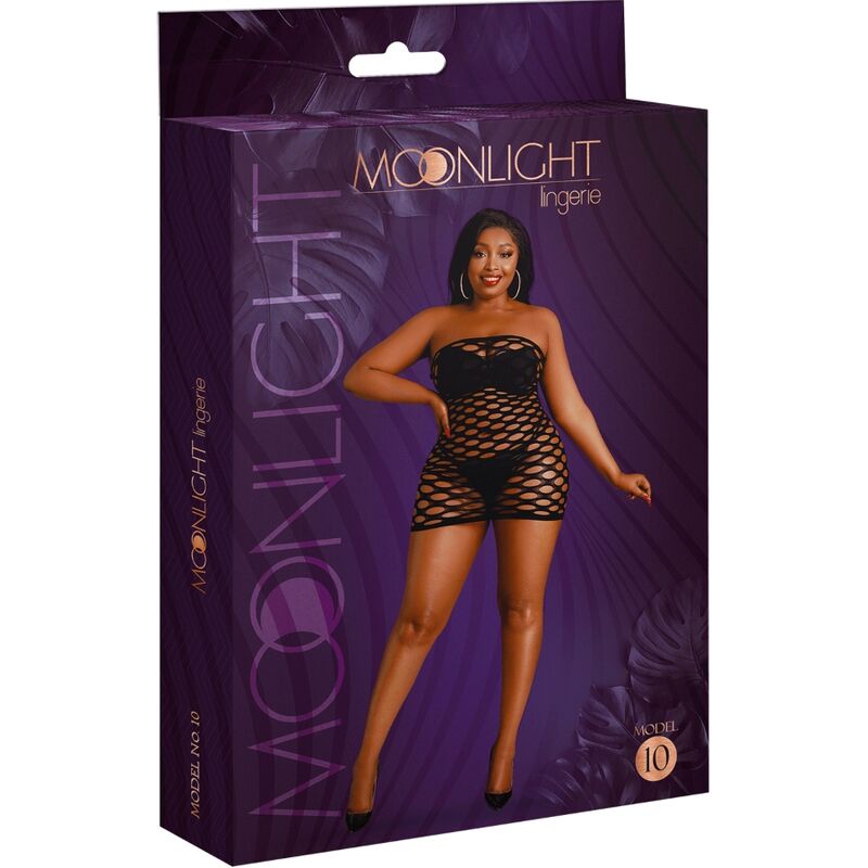 MOONLIGHT - MODEL 10 BLACK MESH DRESS ONE SIZE / PLUS SIZE