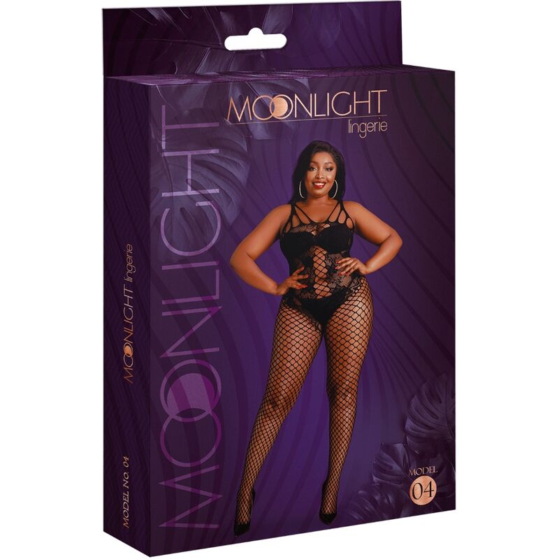 MOONLIGHT - MODEL 4 BODYSTOCKING BLACK ONE SIZE / PLUS SIZE