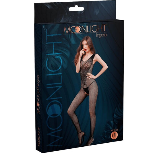 MOONLIGHT - MODEL 1 BLACK BODYSTOCKING ONE SIZE