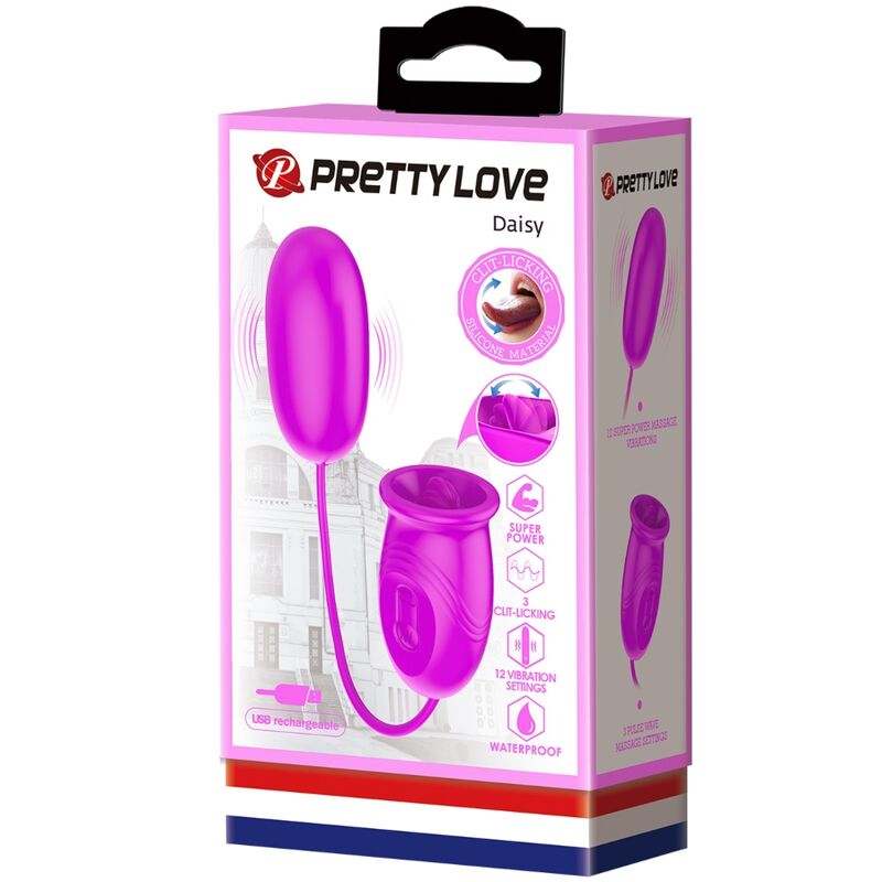 PRETTY LOVE - DAISY DUAL EGG VIBRATOR RECHARGEABLE PURPLE