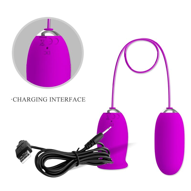 PRETTY LOVE - DAISY DUAL EGG VIBRATOR RECHARGEABLE PURPLE