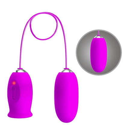 PRETTY LOVE - DAISY DUAL EGG VIBRATOR RECHARGEABLE PURPLE