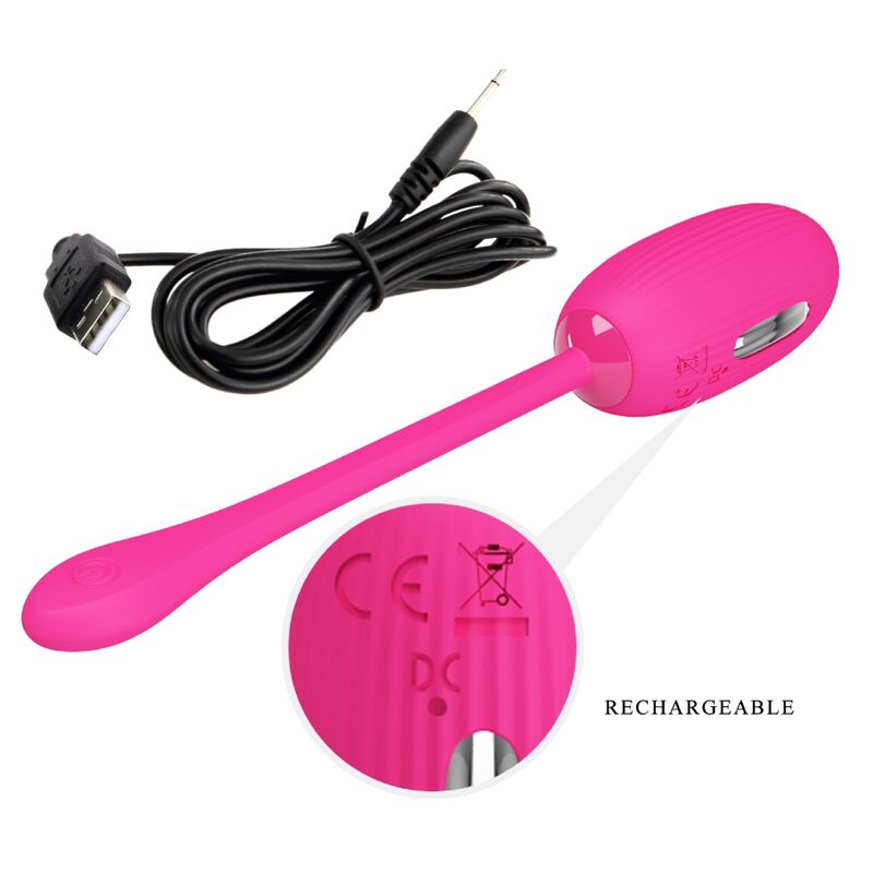 PRETTY LOVE - DOREEN MAGENTA RECHARGEABLE VIBRATING EGG REMOTE CONTROL