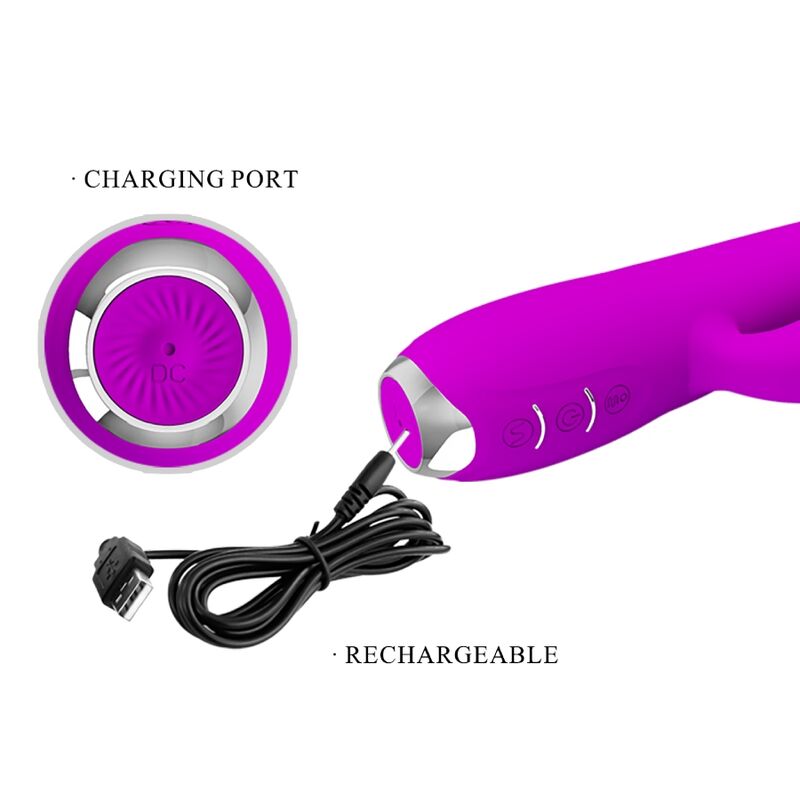 PRETTY LOVE - GLORIA RECHARGEABLE RABBIT VIBRATOR - WATERPROOF PURPLE