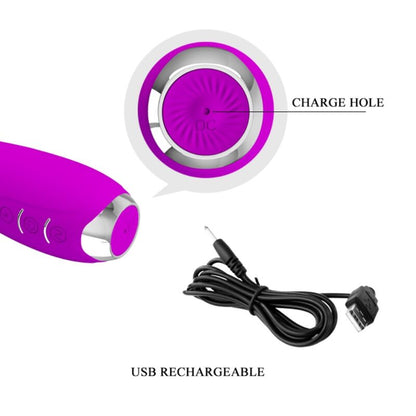 PRETTY LOVE - HECTOR RECHARGEABLE &amp; WATERPROOF ELECTROSHOCK VIBRATOR PURPLE