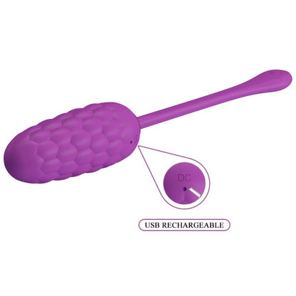 PRETTY LOVE - RECHARGEABLE MARINE TEXTURE VIBRATING EGG - PURPLE