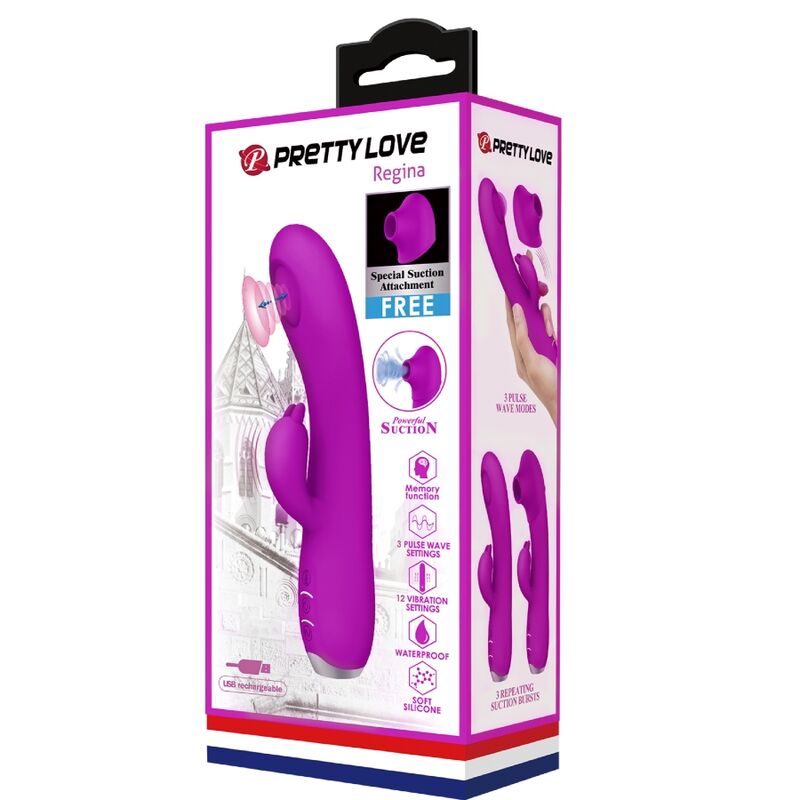 PRETTY LOVE - REGINA PURPLE RECHARGEABLE VIBRATOR-SUCKER