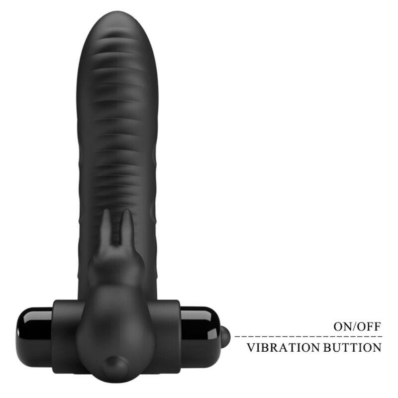 PRETTY LOVE - VANCE BLACK RABBIT VIBRATING FINGER SLEEVE