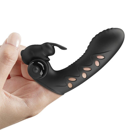 PRETTY LOVE - VANCE BLACK RABBIT VIBRATING FINGER SLEEVE