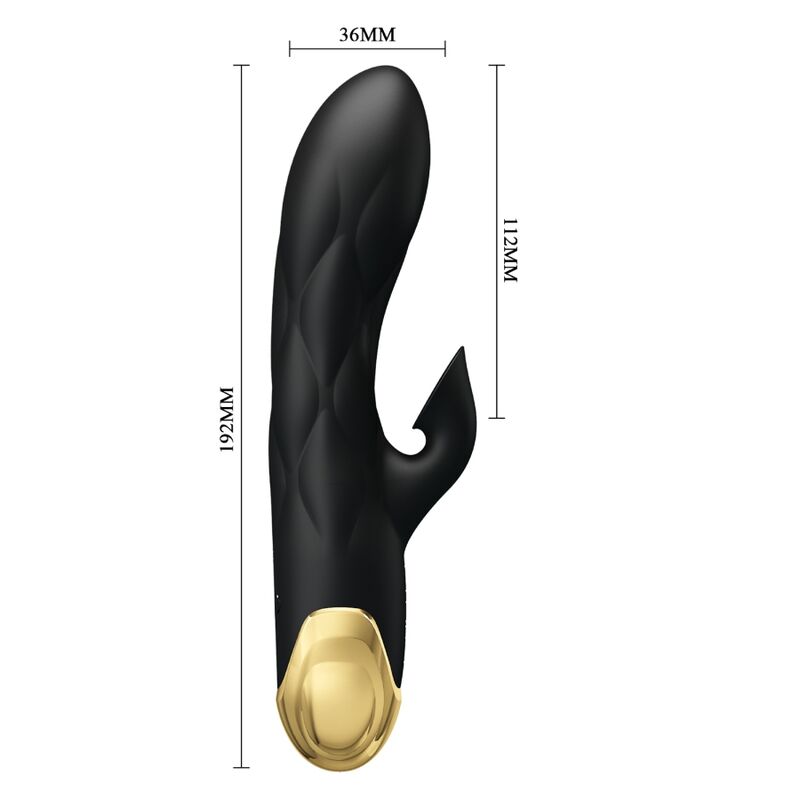 PRETTY LOVE - VIBRADOR DE LUJO BAÑADO EN ORO RECARGABLE NEGRO