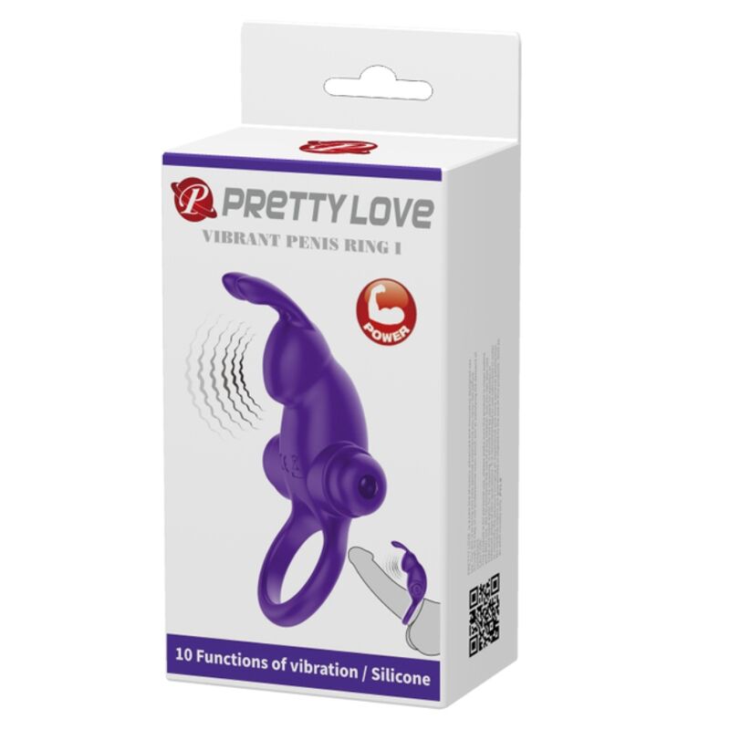 PRETTY LOVE - PURPLE RABBIT VIBRATING RING FOR PENIS