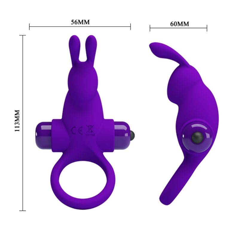 PRETTY LOVE - PURPLE RABBIT VIBRATING RING FOR PENIS