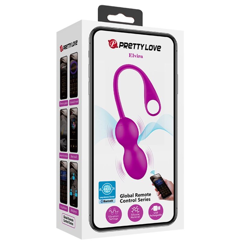 PRETTY LOVE - ELVIRA VIBRATING BALLS RECHARGEABLE PURPLE