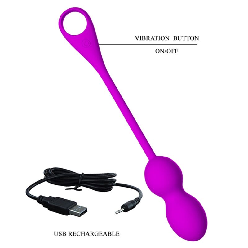 PRETTY LOVE - ELVIRA VIBRATING BALLS RECHARGEABLE PURPLE