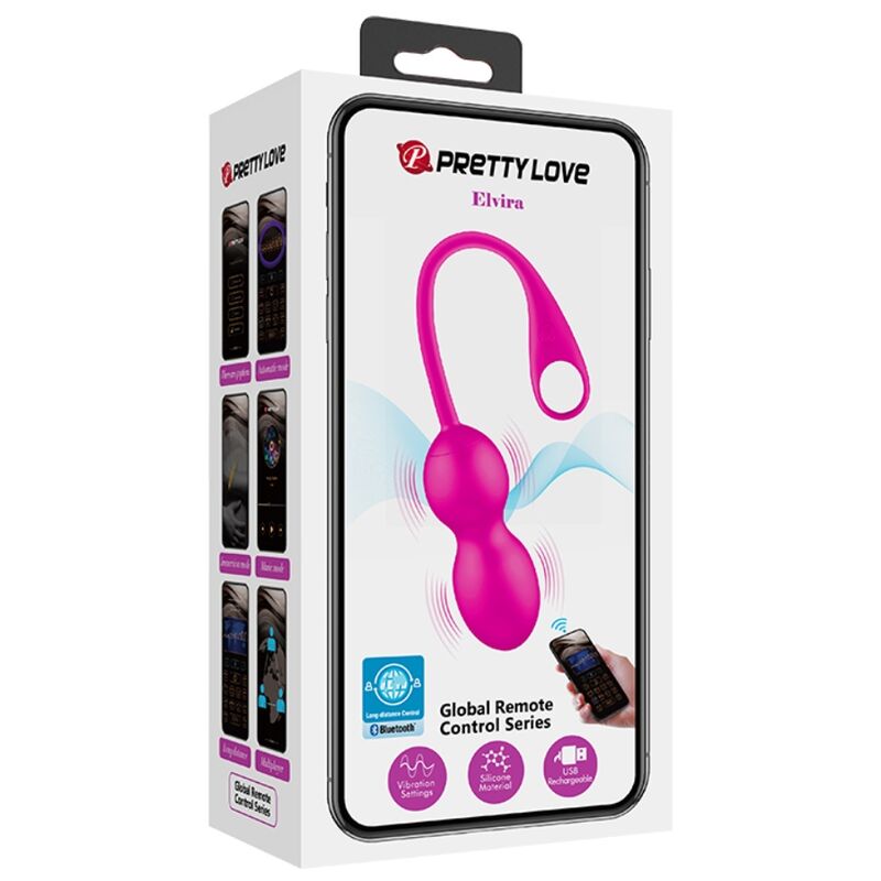 PRETTY LOVE - ELVIRA VIBRATING BALLS RECHARGEABLE PINK