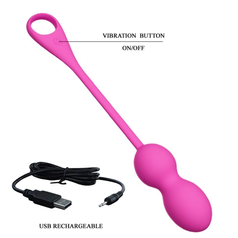 PRETTY LOVE - ELVIRA VIBRATING BALLS RECHARGEABLE PINK