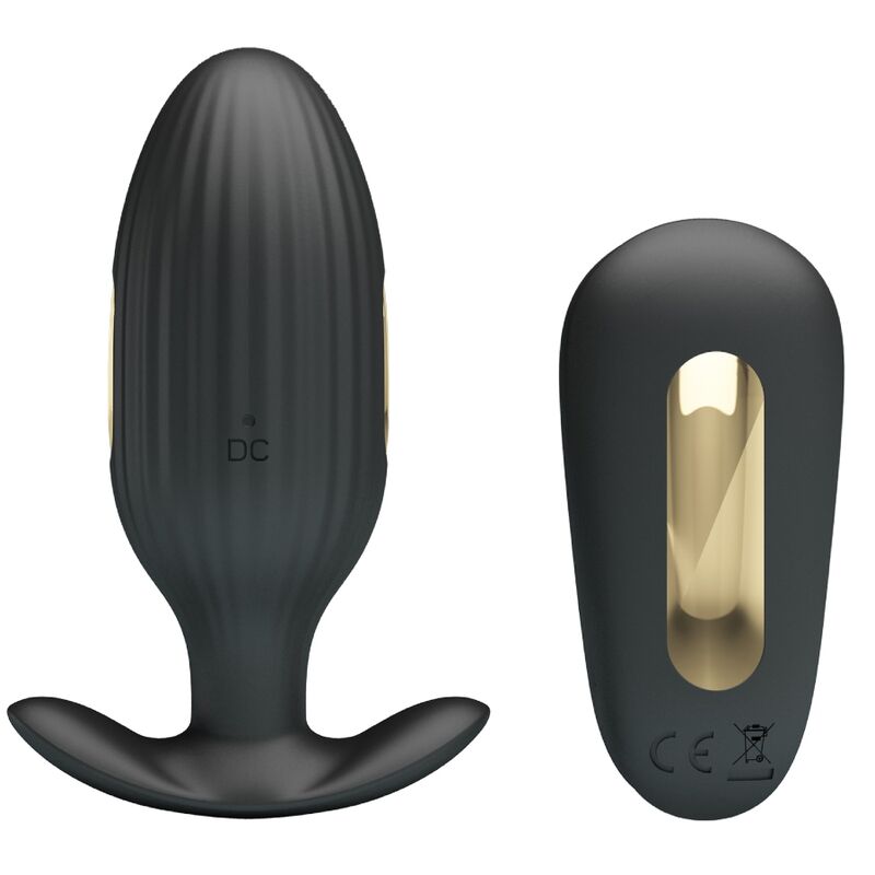 PRETTY LOVE - KELLY ANAL PLUG RECHARGEABLE VIBRATOR BLACK