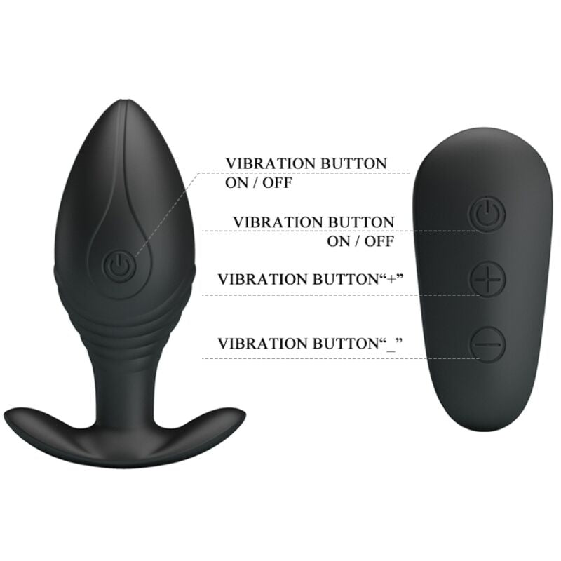 PRETTY LOVE - REGINA ANAL PLUG RECHARGEABLE VIBRATOR BLACK