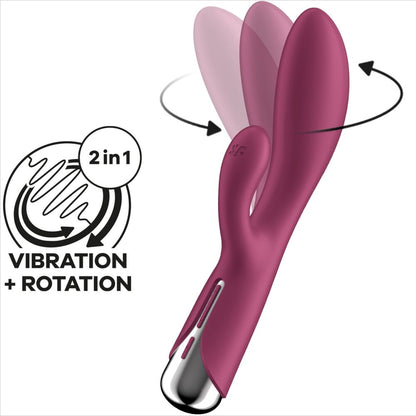 SATISFYER - SPINNING RABBIT 1 CLITORIS AND G-SPOT STIMULATION RED