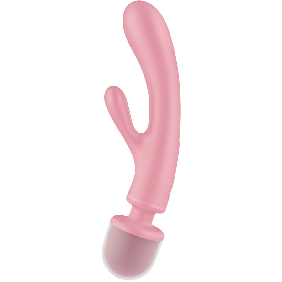 SATISFYER - TRIPLE LOVER VIBRATING MASSAGER RABBIT PINK