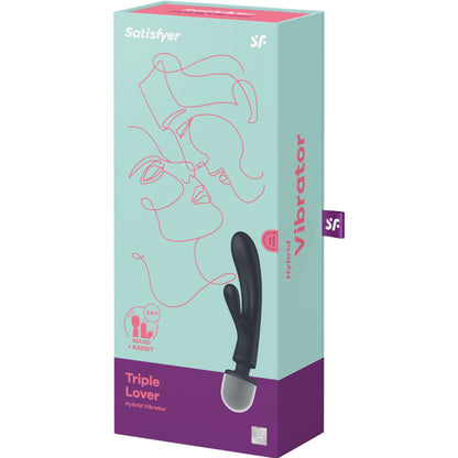 SATISFYER - TRIPLE LOVER VIBRATING MASSAGER RABBIT PINK