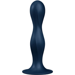 SATISFYER - DOUBLE BALL-R GARNET SILICONE DILDO