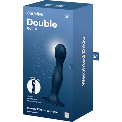 SATISFYER - DOUBLE BALL-R DILDO SILICONA GRANATE