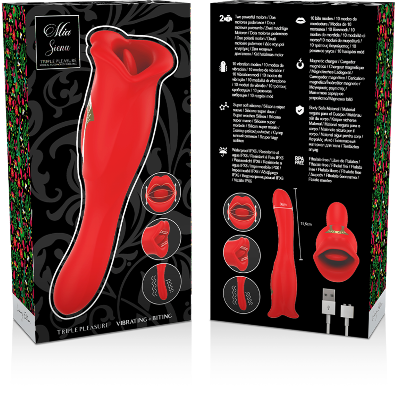 MIA - SIENA TRIPLE PLEASURE KISS-LICK-VIBRATE