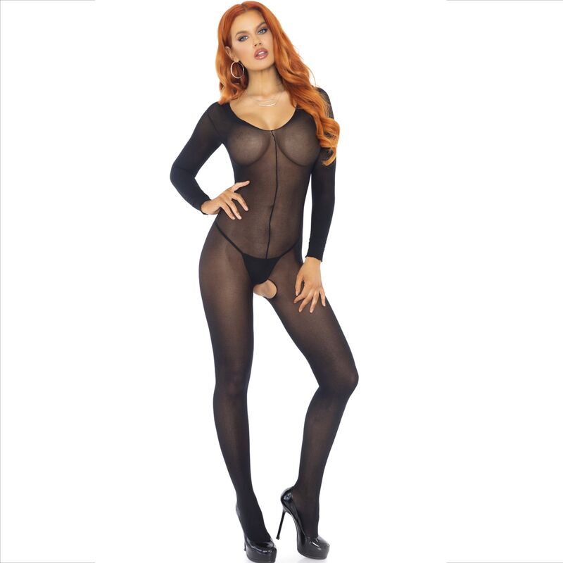 LEG AVENUE - BLACK LONG SLEEVE BODYSTOCKING