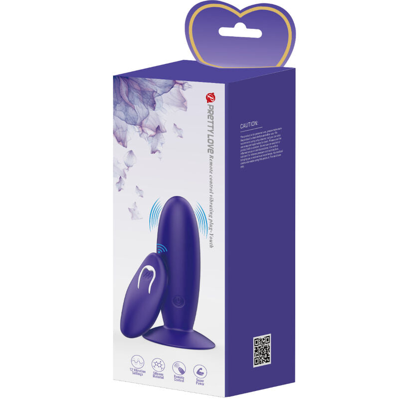 PRETTY LOVE - YOUTH PLUG ANAL VIBRATOR REMOTE CONTROL VIOLET