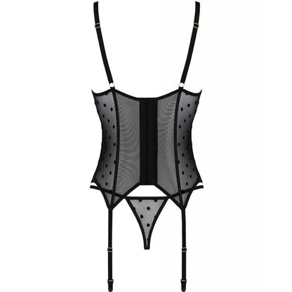 PASSION - MARINA CORSET &amp; THONG BLACK S/M