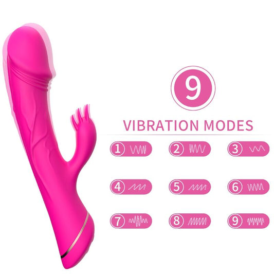 ARMONY - FUCHSIA SILICONE RABBIT VIBRATING DILDO