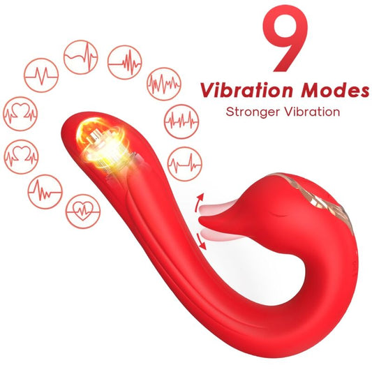 ARMONY - DOLPHIN MULTIPOSITION VIBRATOR &amp; HEAT EFFECT RED