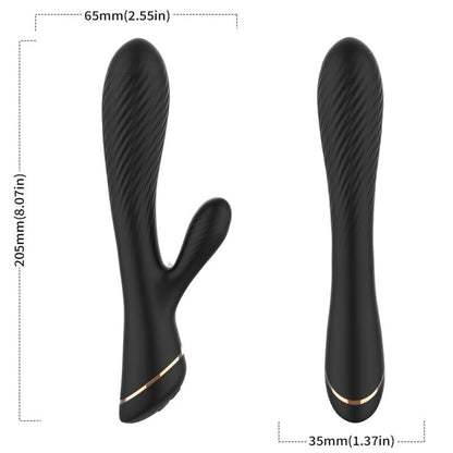 ARMONY - BLACK SILICONE RABBIT VIBRATOR