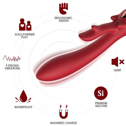 ARMONY - ELK CURVED RABBIT VIBRATOR RED