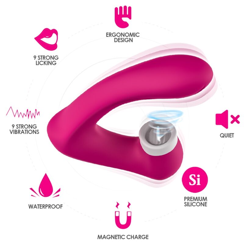 ARMONY - SECRETKISS CLITORIS TONGUE STIMULATOR &amp; FUCHSIA CURVED VIBRATOR