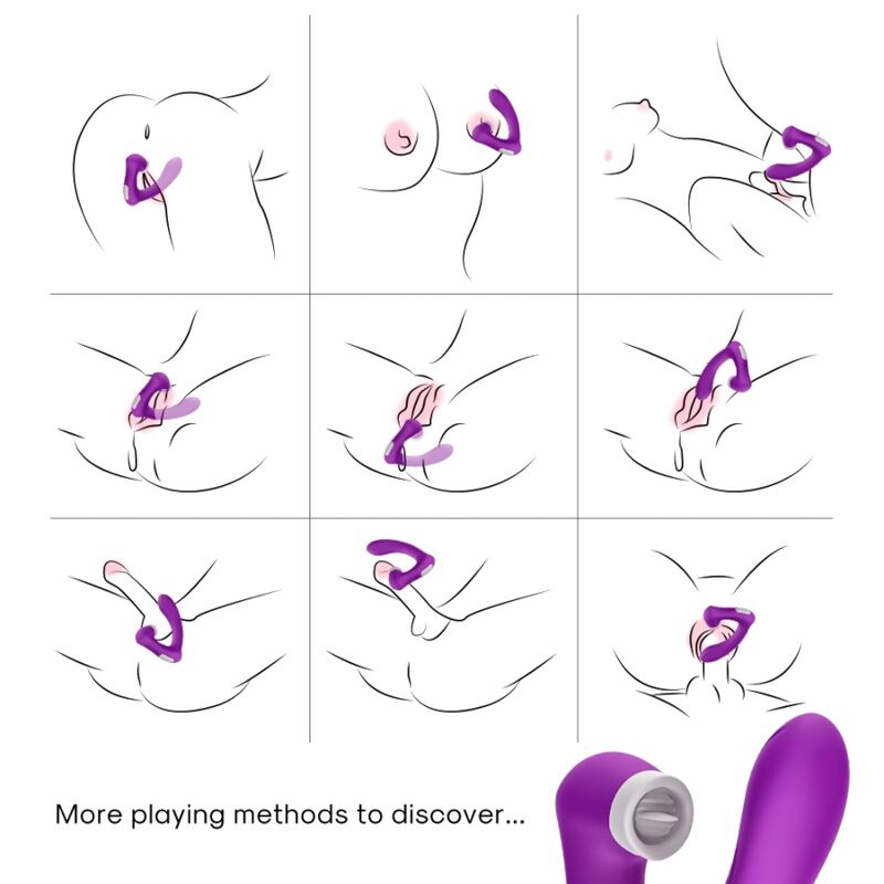 ARMONY - SECRETKISS CLITORIS TONGUE STIMULATOR &amp; VIOLET CURVED VIBRATOR