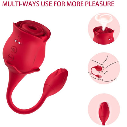 ARMONY - PINK CLITORIS SUCKER &amp; 10 MODE VIBRATOR RED