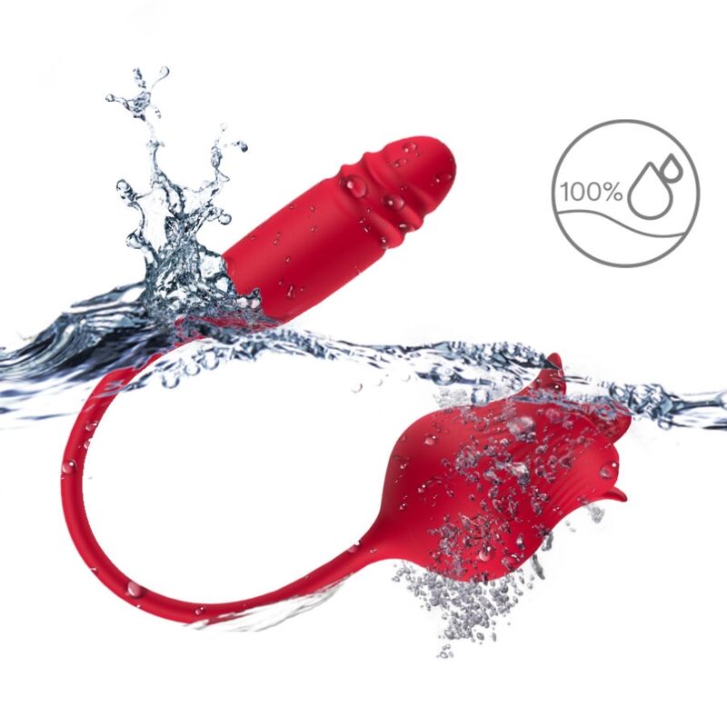 ARMONY - ROSELIP CLITORIS STIMULATOR WITH TONGUE 10 MODES &amp; RED VIBRATOR