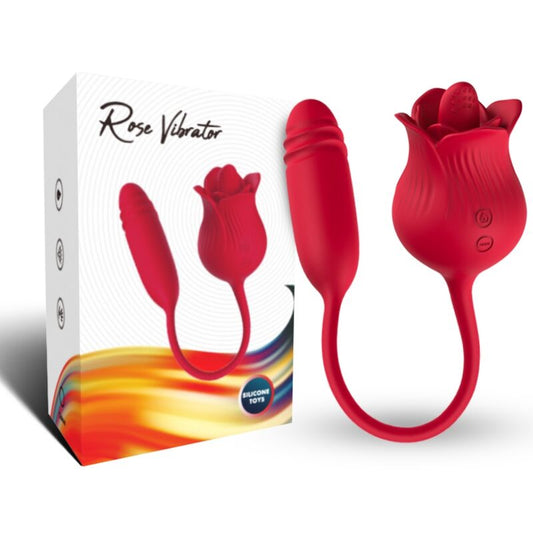 ARMONY - ROSELIP CLITORIS STIMULATOR WITH TONGUE 10 MODES &amp; RED VIBRATOR