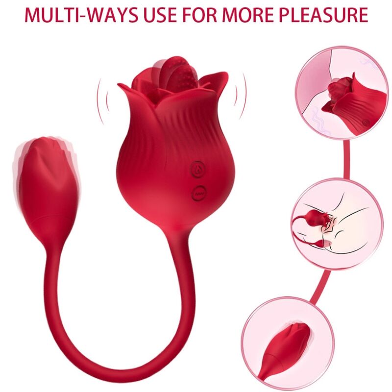 ARMONY - PINK VIBRATOR CLITORIS STIMULATOR WITH TAIL 10 MODES RED