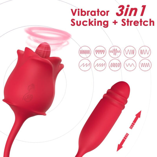 ARMONY - PINK 3 IN 1, STIMULATOR, SUCTION AND UP&amp;DOWN WITH RED TAIL